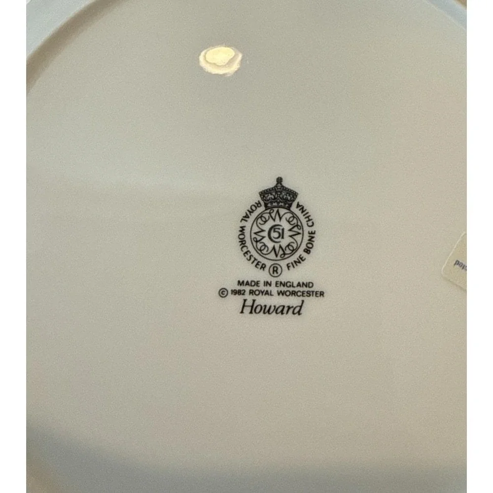 Royal Worcester Howard Pink Gold Trim Dinner Plate Plates Set Of 2 England VTG